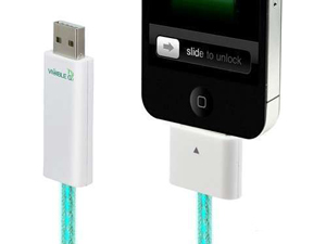 ������ Dexim DWA063 Visible Green Cable ��� iPhone 4/3G/3GS / iPod / iPad White